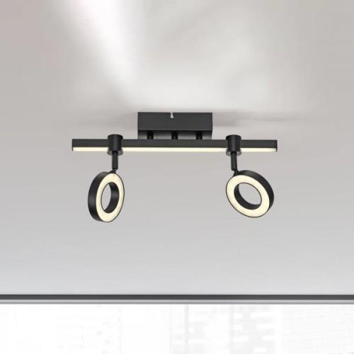 JUST LIGHT. Plafondlamp LOLAsmart Bileda, 2-lamps, zwart