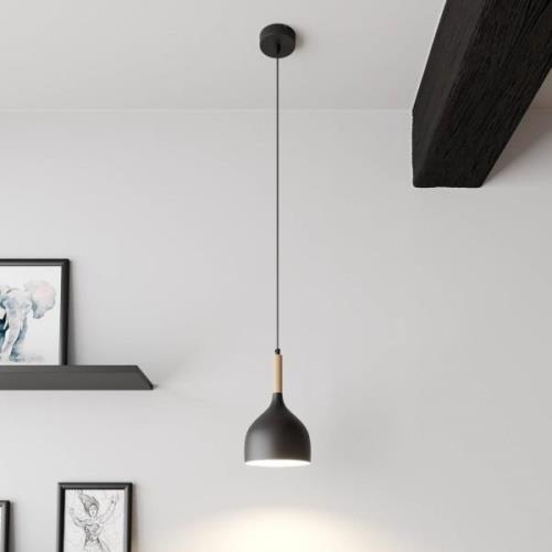 Noak hanglamp, 1-lamp, naturel/zwart hout