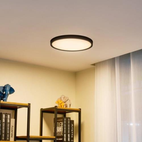 Lindby LED plafondlamp Pravin, Ø 40 cm, 3.000 K, zwart