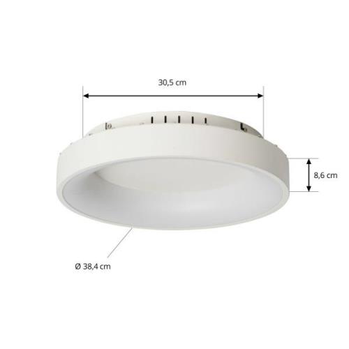 Lucande LED plafondlamp Samvel, Ø 38,4 cm, wit, ijzer