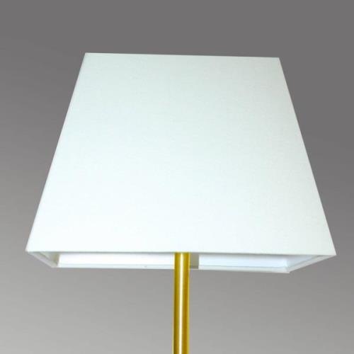 Vloerlamp Luise, goud / wit. Hoogte 160 cm, metaal, textiel