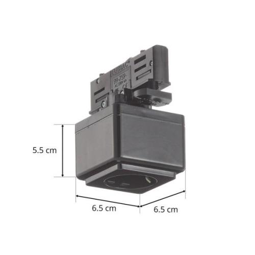 Eutrac wandcontactdozen Adapters Phase 3, zwart