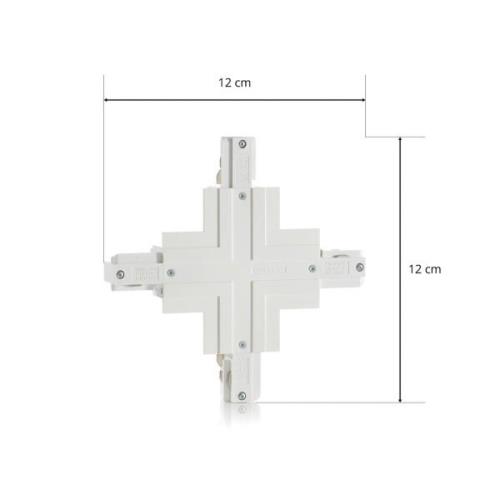 Eutrac X connector Phase inbouwrail, wit