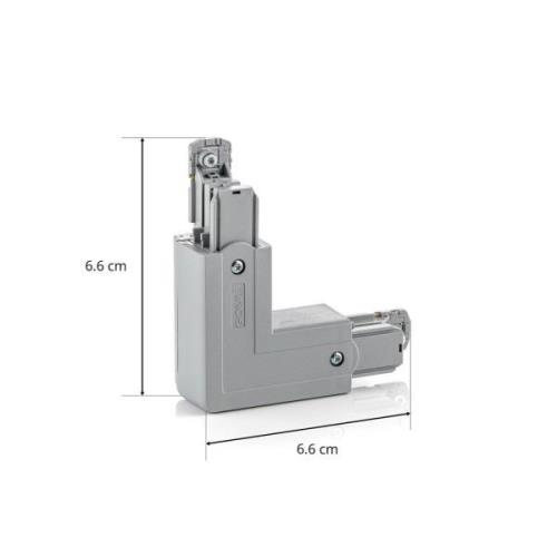 Hoekverbinder Noa, aardedraad binnen, grijs