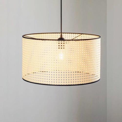 Hanglamp Roller van rotan, beige/zwart