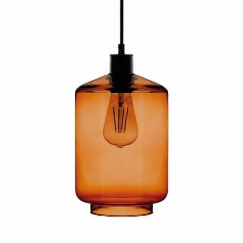 Hanglamp met glazen kap amber Ø 17cm