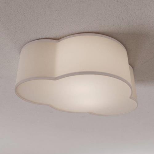 Plafondlamp Cloud van textiel, lengte 41 cm, grijs