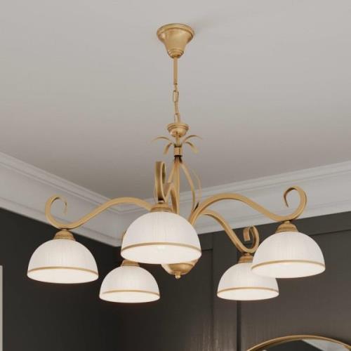 Hanglamp Wivara 5, 5-lamps, goud