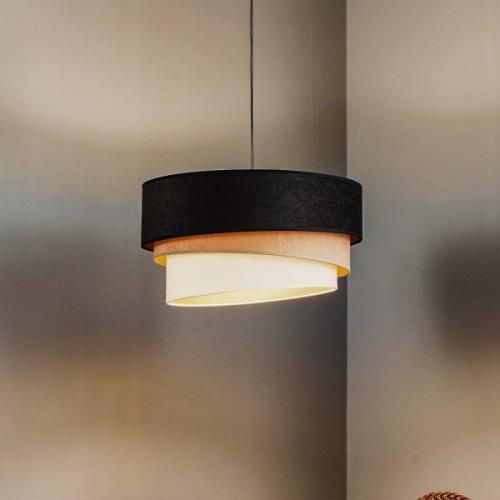 Hanglamp Devon, zwart/beige/ecru/goud Ø45cm