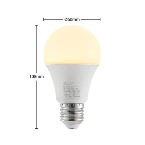 LED lamp E27 A60 9,5W 3.000K opaal, 2 per set