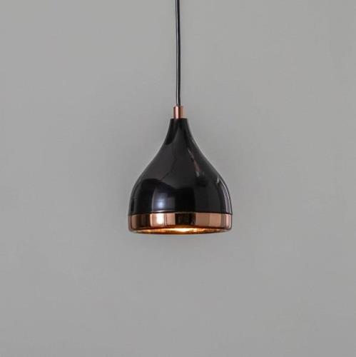 Hanglamp Yildo 7000 1-lamp Ø15cm zwart/koper