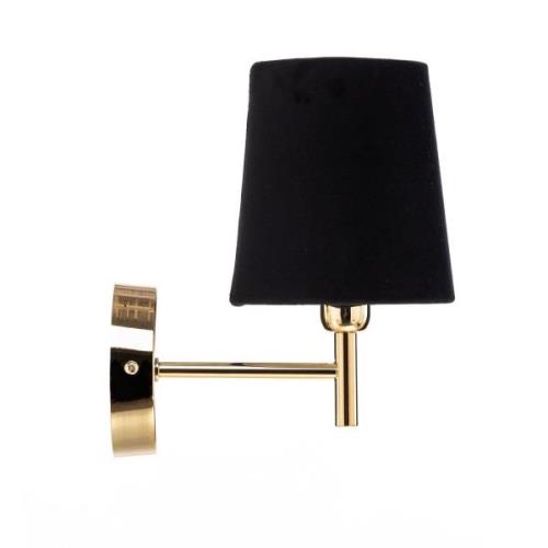 Wandlamp Euluna Nita, zwart/goud, 1-lamp