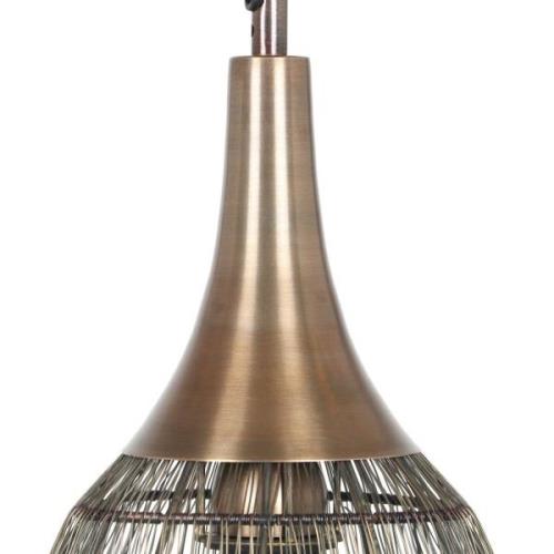 Soraya hanglamp, 1-lamp, ovaal, metaal, antiek messing