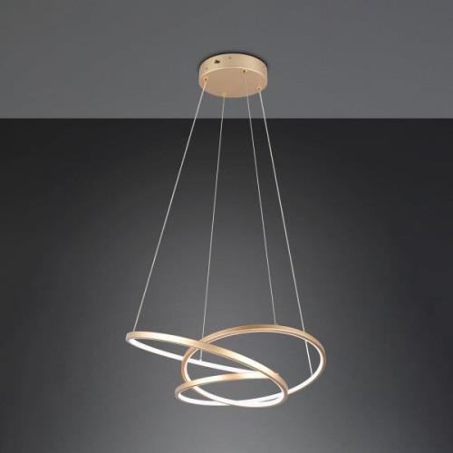 Hanglamp Darvin lengte 64 cm, goudkleurig, metaal, CCT