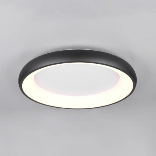 Plafondlamp Cardona, Ø 62 cm, mat zwart, metaal, CCT