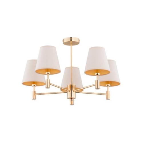 Plafondlamp Astrit 5-lamps goud/wit