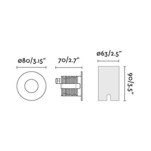 LED inbouwspot Grund, zwart, Ø 8 cm, aluminium/roestvrij staal