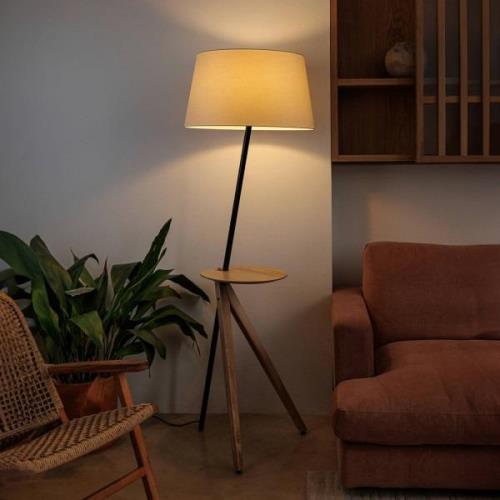 Treewood vloerlamp, essen/beige, stof/hout, hoogte 175 cm