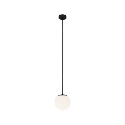 Lucande hanglamp Bidolo, zwart, glas, Ø 15 cm, IP44