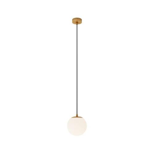 Lucande hanglamp Bidolo, messingkleurig, glas, 15 cm, IP44