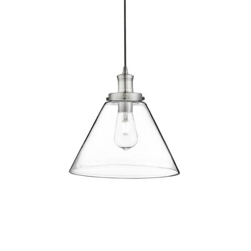 Piramide hanglamp, zilver/helder, glas, Ø 29 cm, E27