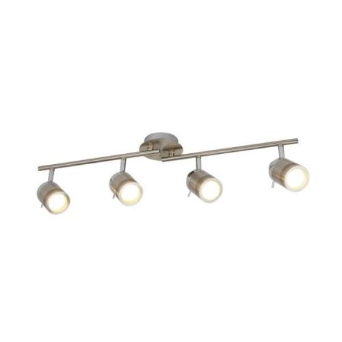 Samson plafondspot, zilverkleurig, metaal, 4-lamps, IP44