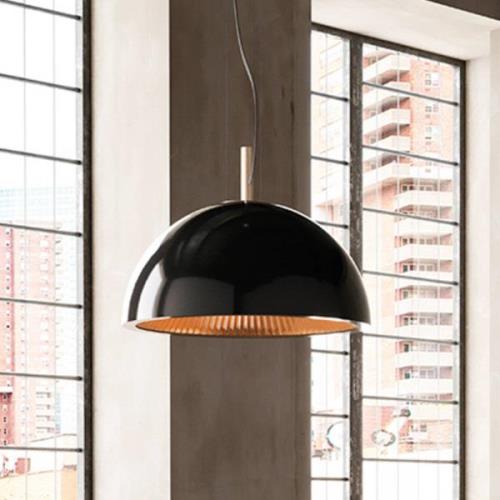 LEDS-C4 Paraplu hanglamp, zwart-goud, staal, Ø 100 cm