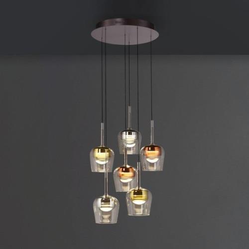 Paul Neuhaus SMART+ hanglamp Q-Kon meerkleurig 6-lamps