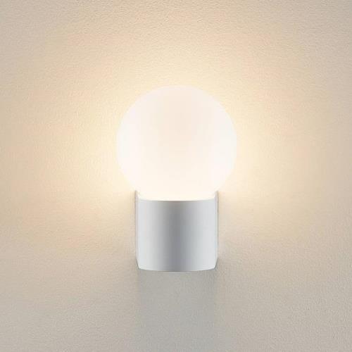 Molto Luce Lanu Ronde buitenwandlamp, wit, aluminium/glas