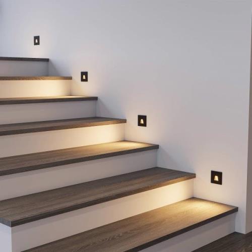 Molto Luce LED inbouwlamp Wall 68R SQ, zwart, aluminium, CCT