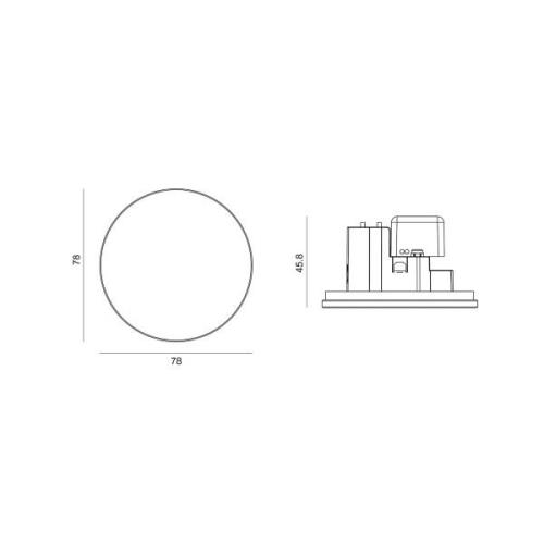 Inbouwlamp Wall 68R Glas RD, wit, aluminium, CCT