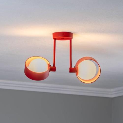 Plafondlamp Mado, 2-lamps, rood