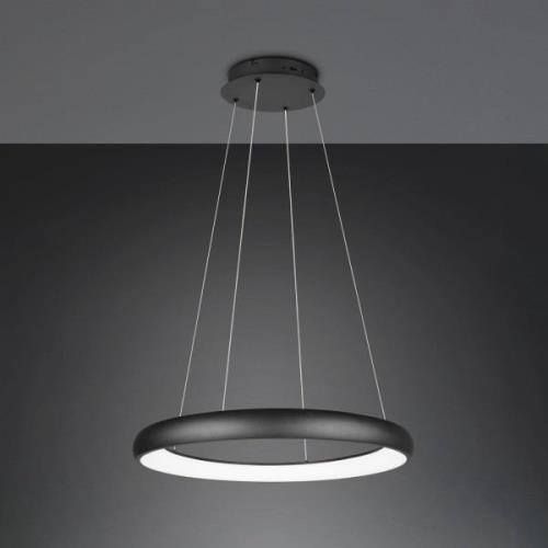 Hanglamp Cardona, Ø 75 cm, zwart, CCT, metaal