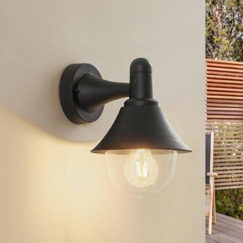 Lindby Keicy buitenwandlamp, zwart, kunststof, IP44