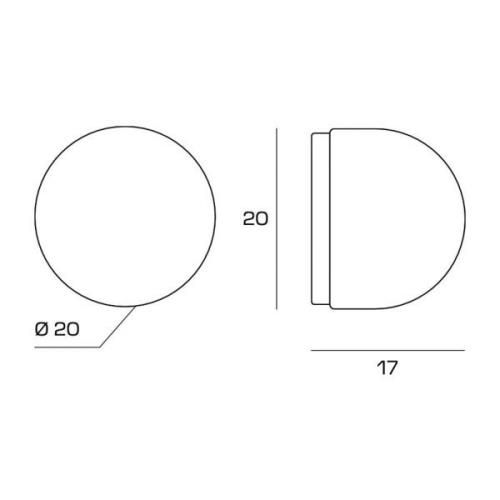 Domu plafondlamp, Ø 20 cm, brons/wit, glas, GX53