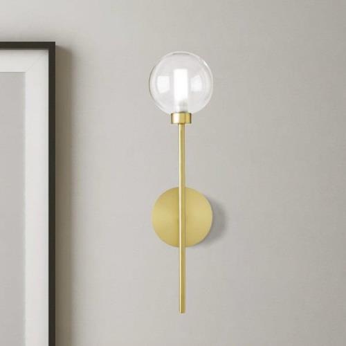 Dom wandlamp, 1-lamp, helder/goud, glas