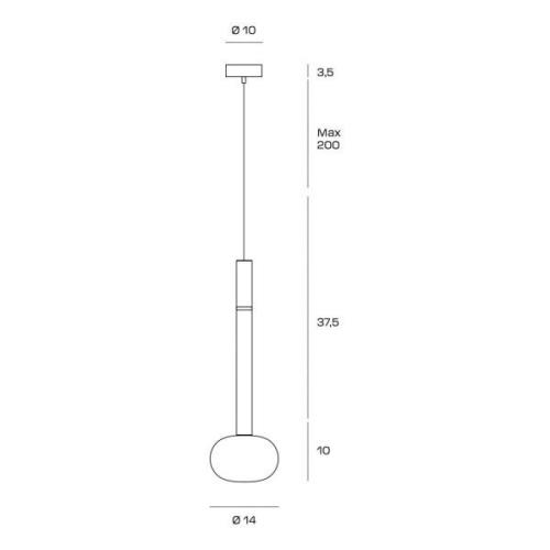 Hanglamp Mose, brons, kaphoogte 48 cm, 1-lamp, glas