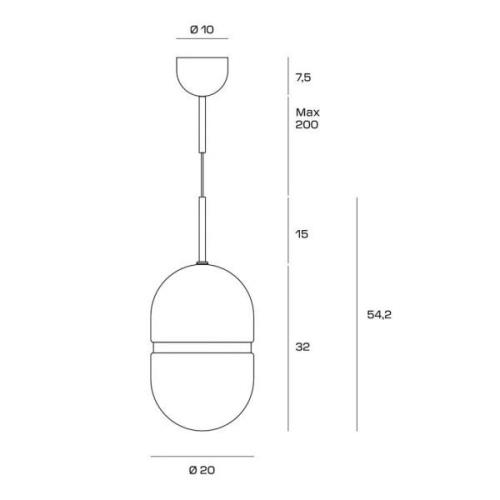 Hanglamp Domu, Ø 20 cm, brons/wit, glas, GX53