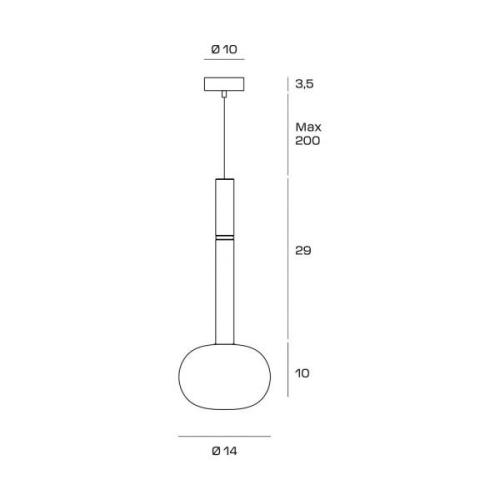 Hanglamp Mose, brons, kaphoogte 39 cm, 1-lamp, glas