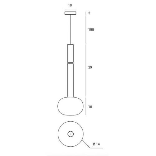 Hanglamp Mose, goud, kaphoogte 39 cm, 1-lamp, glas