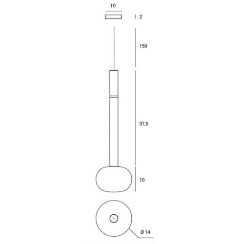 Hanglamp Mose, goud, kaphoogte 48 cm, 1-lamp, glas