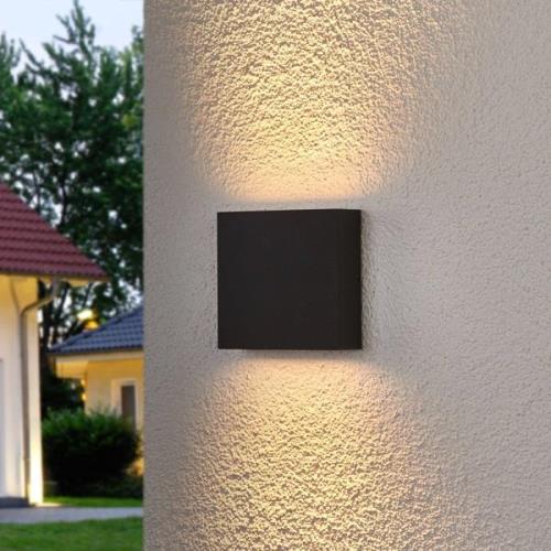 Hoekige LED outdoor wandlamp Trixy in antraciet