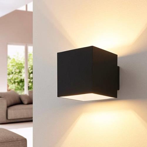 Wandlamp Arcchio Zuzana, hoekig, zwart, G9, 10 cm breed