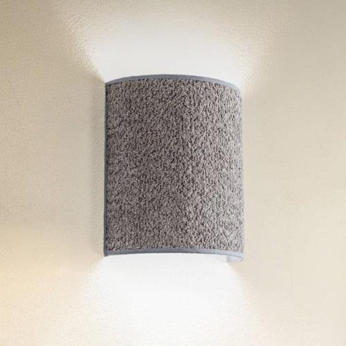 Wandlamp Boucle van stof, grijs