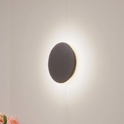 Lindby Peetu LED wandlamp, leisteen, rond