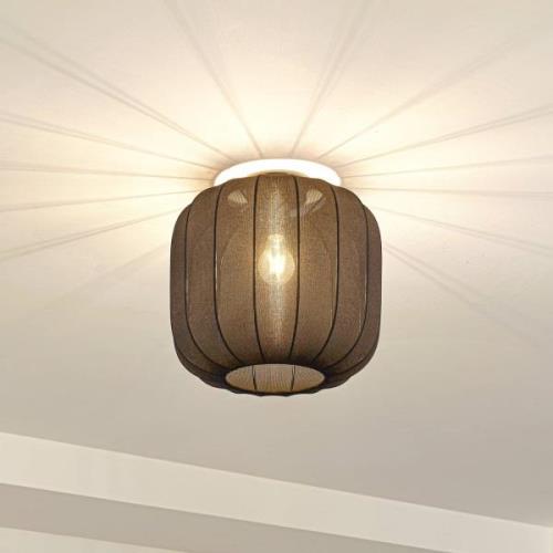 Lindby Helin plafondlamp, zwart, stof, Ø 35 cm