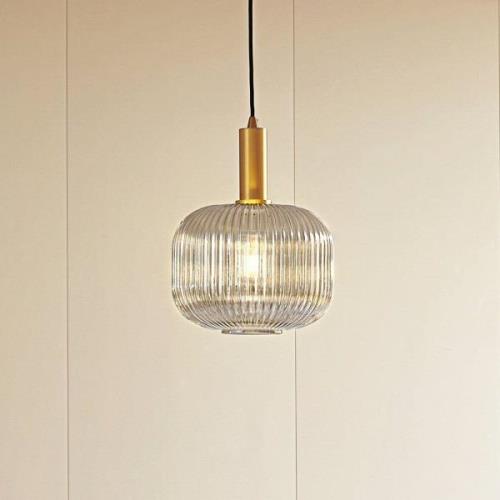 Lindby Doroteo hanglamp, 1-lamp, grijs, glas