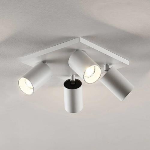 Arcchio plafondspot Brinja, hoekig, wit, 4-lamps, GU10