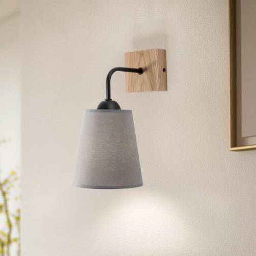 Envostar Risco wandlamp 1-lamp stoffen kap grijs