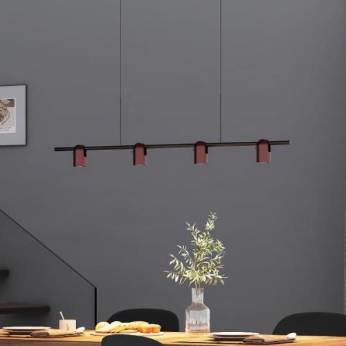 Molto Luce hanglamp Nuun PD, zwart/koffiebruin, 4-lamps.